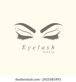 Eyelashes logo design collection with modern beauty concept