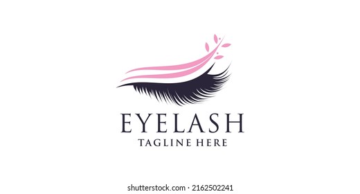 Eyelashes logo design with creative abstract concept Premium Vector