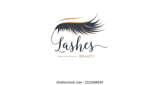 Eyelashes logo design with creative unique style