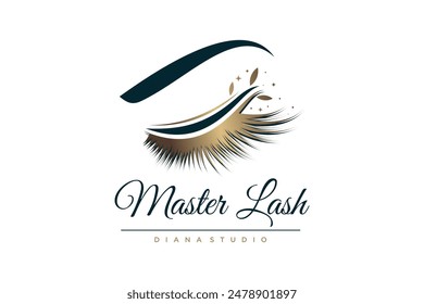 Eyelashes logo design element idea with creative concept high resolution vector
