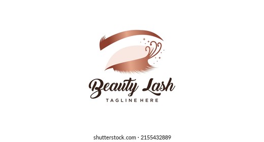 Diseño de logotipo de pestañas con concepto abstracto moderno Vector Premium