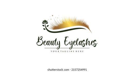 Eyelashes logo design with modern abstract concept Premium Vector