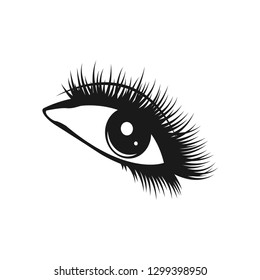 eyelashes logo design template vector