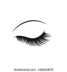 eyelashes logo design template vector