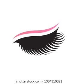 eyelashes logo design template vector