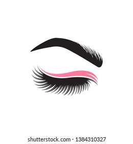 eyelashes logo design template vector