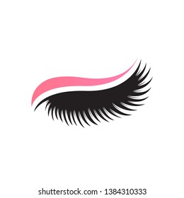 eyelashes logo design template vector