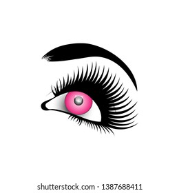 eyelashes logo design template vector