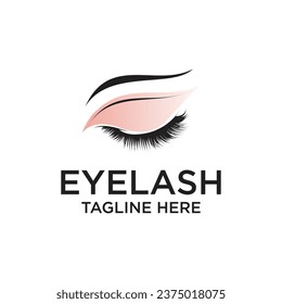 Eyelashes Logo Design einzigartiges Konzept Premium Vektor