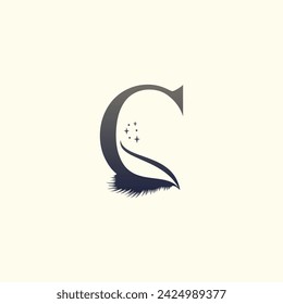 Eyelashes logo design vector for business beauty