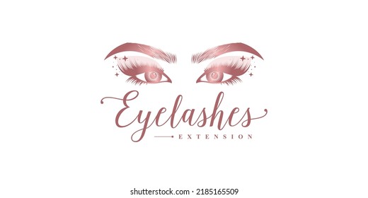 Eyelashes logo design vector with creative and unique style