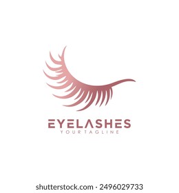 Eyelashes logo design vector icon with premium concept