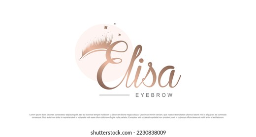 Eyelashes logo design vector with letter E style