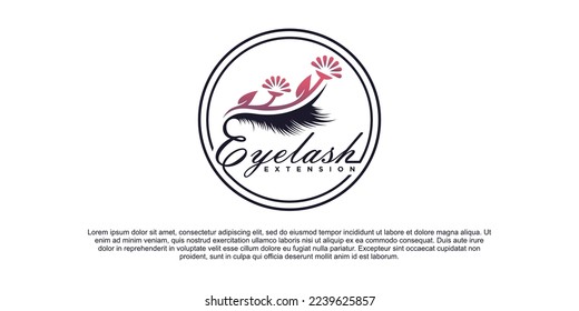 Eyelashes logo icon with creative beauty element concept Premium Vector