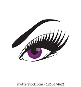 eyelashes logo icon design template vector