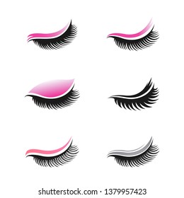 eyelashes logo icon design template vector