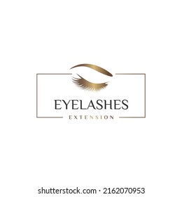 Eyelashes logo icon with modern beauty concept design Premium Vector