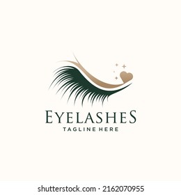 Eyelashes logo icon with modern beauty concept design Premium Vector