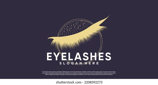 Eyelashes logo icon with modern beauty concept design Premium Vector