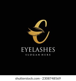 Eyelashes logo idea for beauty with letter style
