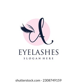 Eyelashes logo idea for beauty with letter style