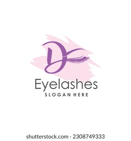 Eyelashes logo idea for beauty with letter style