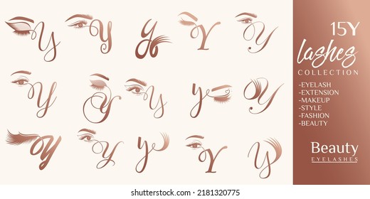 Eyelashes-Logo mit Buchstabe Y-Konzept