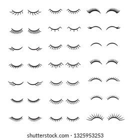 Eyelashes logo set. Vector