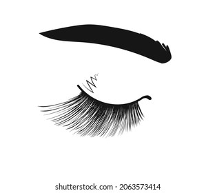 Eyelashes on a white background. Cartoon. Vector illustration.