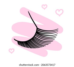 Eyelashes on a white background. Cartoon. Vector illustration.