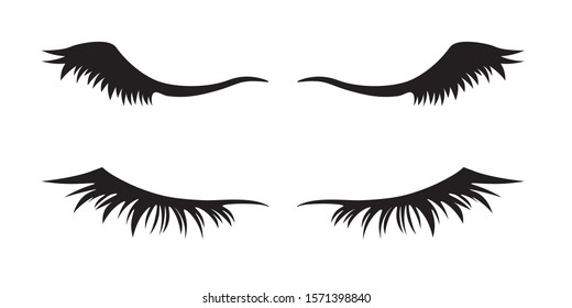 Woman Closed Eyes Big Lashes Vector Stock Vector (Royalty Free ...