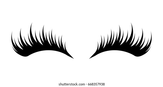 Eyelashes on white background, vector illustration.