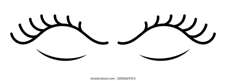 Eyelashes outline eye icon set. Eyelashes vector, icon sign symbol website design. Look, see, sight, view symbol. Eyelashes vector isolated on white background. Vector illustration.