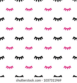 Eyelashes seamless pattern. Pattern fashion background. 