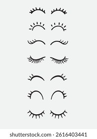 Eyelashes Set Beauty Accessory Isolated on White Background