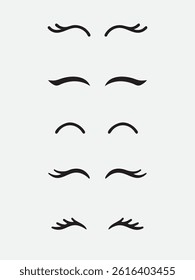 Eyelashes Set Beauty Accessory Isolated on White Background