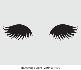 Eyelashes set on white background, mascara, vector, girl, salon, beauty, eyelash, lash, vector illustration, illustration, false.eps
