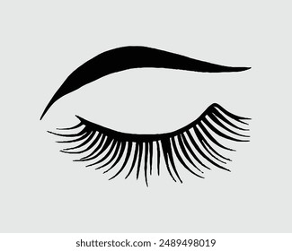 Eyelashes set on white background,Set for growing the eyelashes isolated on white background. Professional glamor makeup. Bottled eyelashes of girls.eps
