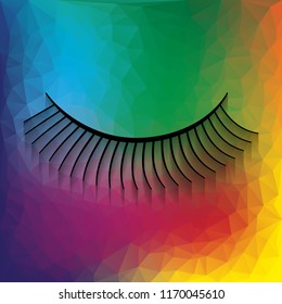 Eyelashes sign. Vector. Flat style black icon on white.