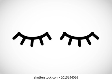 Eyelashes simple icon vector