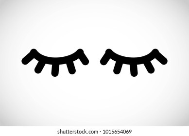 Eyelashes simple icon vector