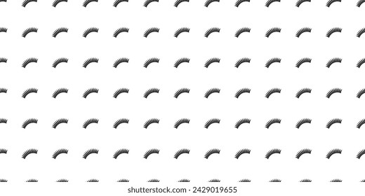 Eyelashes vector backdrop. Cute wallpaper with closed female eyes. Cartoon lashes seamless pattern for girly designs and backgrounds, beauty and fashion prints. Makeup print.