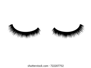Eyelashes vector beauty makeup. Long eye fashion. Female eyelashes glamour.