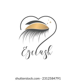 Eyelashes vector icon logo design with modern beauty concept premium vector