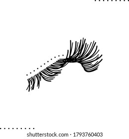 Eyelashes vector icon in outline