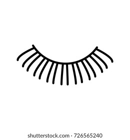 eyelashes vector line icon, sign, illustration on background, editable strokes