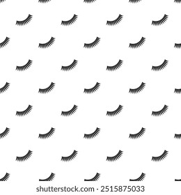 Eyelashes vector seamless pattern. Cute wallpaper with closed eyes. Cartoon lashes repeated texture for girly designs and backgrounds, beauty and fashion, textile and fabric prints. Make up backdrop.