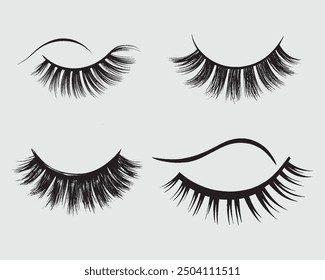 Eyelashesh set on white background, fashion, vector illustration, false, lash, illustration, girl, eye, salon, vector, eyelash.eps
