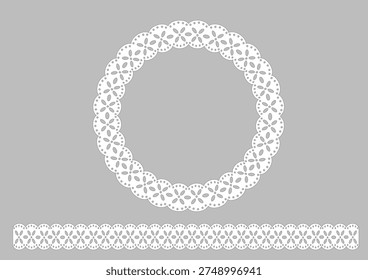 eyelet doily trim design vector