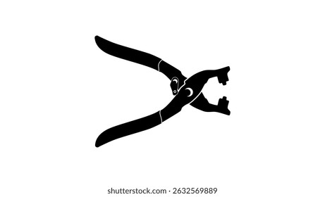 Eyelet Pliers, black isolated silhouette